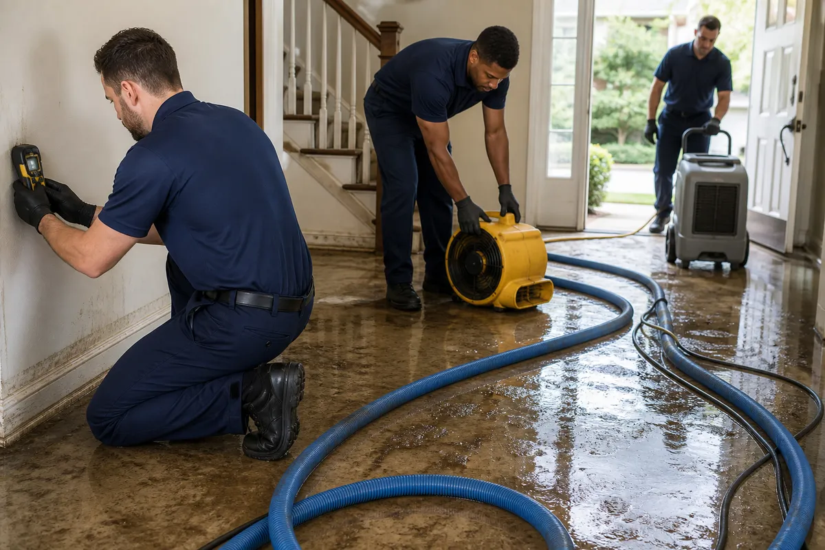 Floodline Restoration Co. crew at work in Glendale, NY